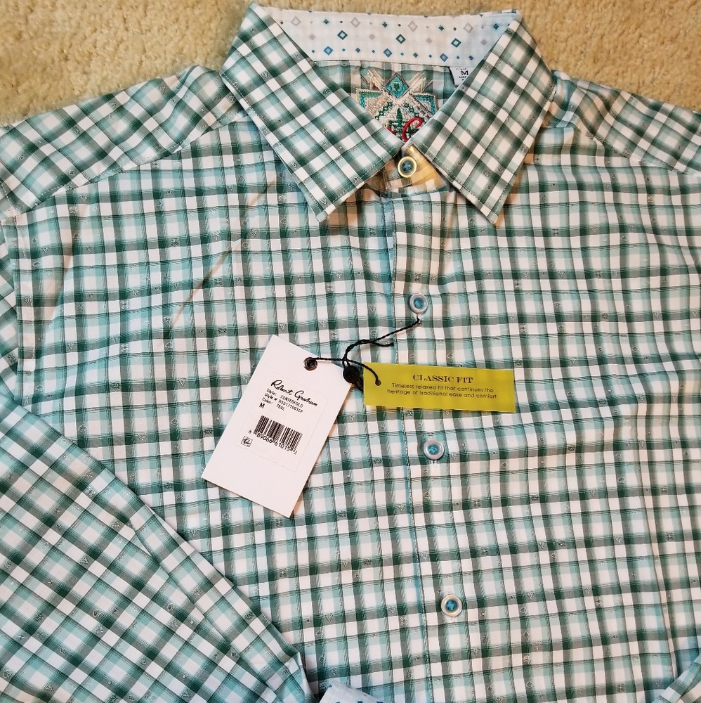 New robert graham centerfold dress shirt size m